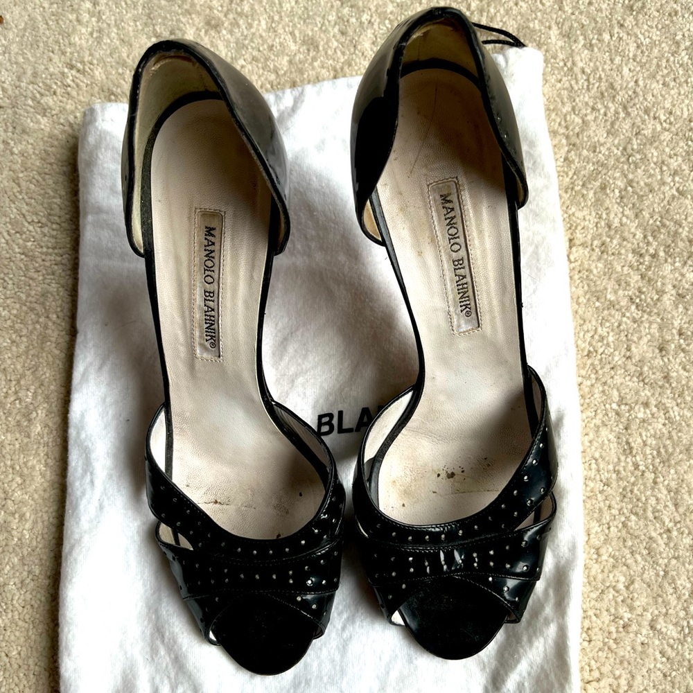 Manolo Blahnik Patent Leather Black